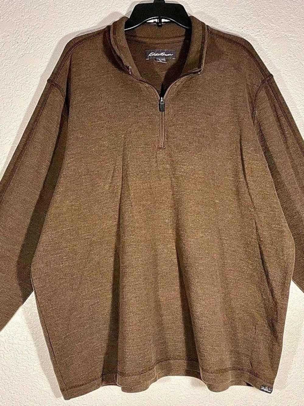 Eddie Bauer Men's Brown Quarter-Zip Pullover 2XL